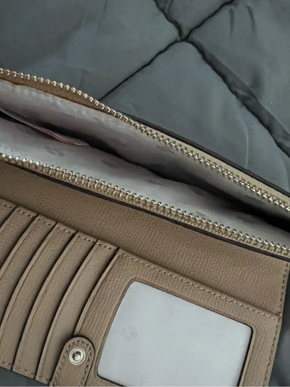 kate spade New York Taupe Leather Wristlet